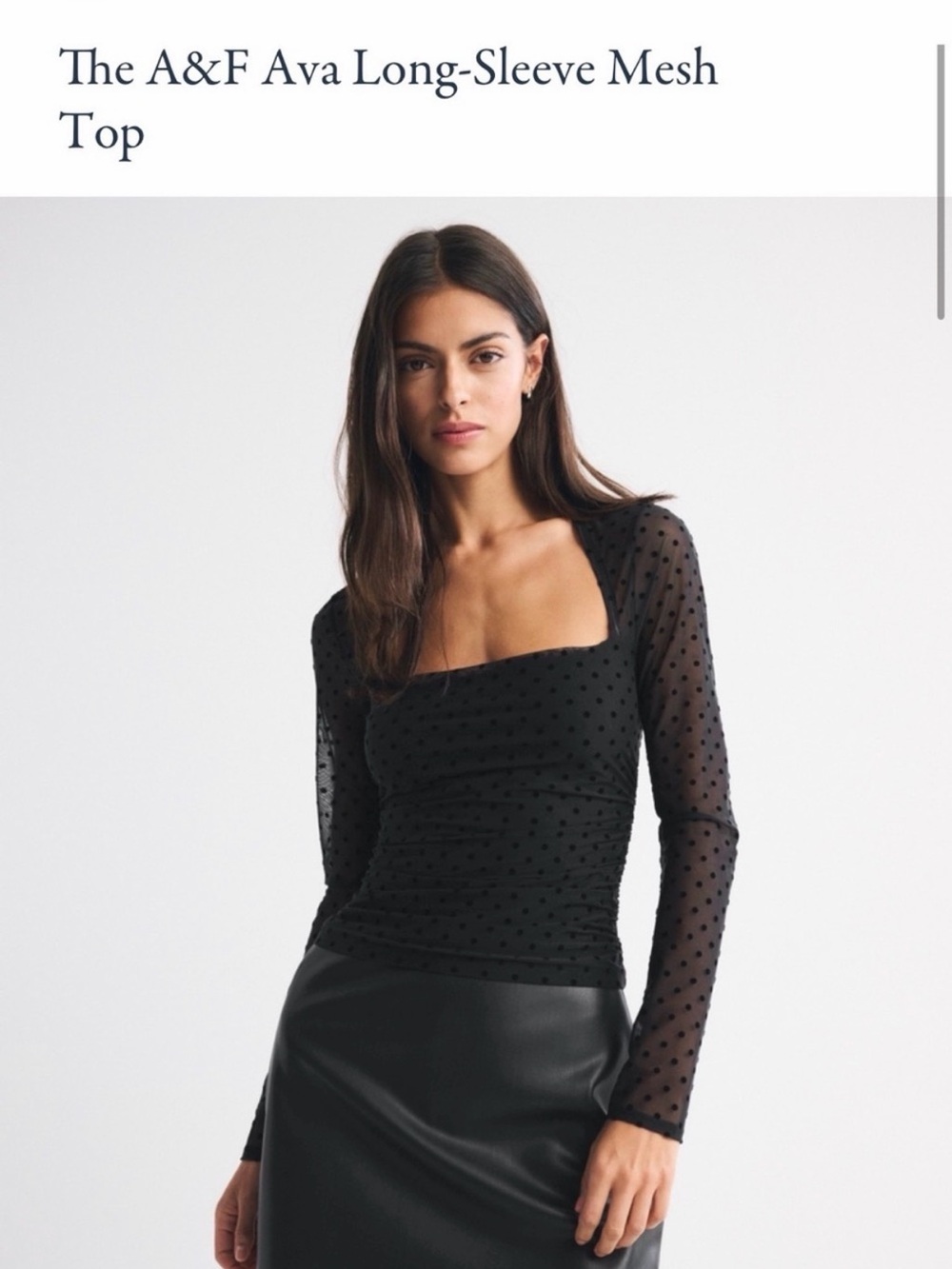 Like New! Abercrombie & Fitch Ava Long-Sleeve Mesh Top - Black - size M